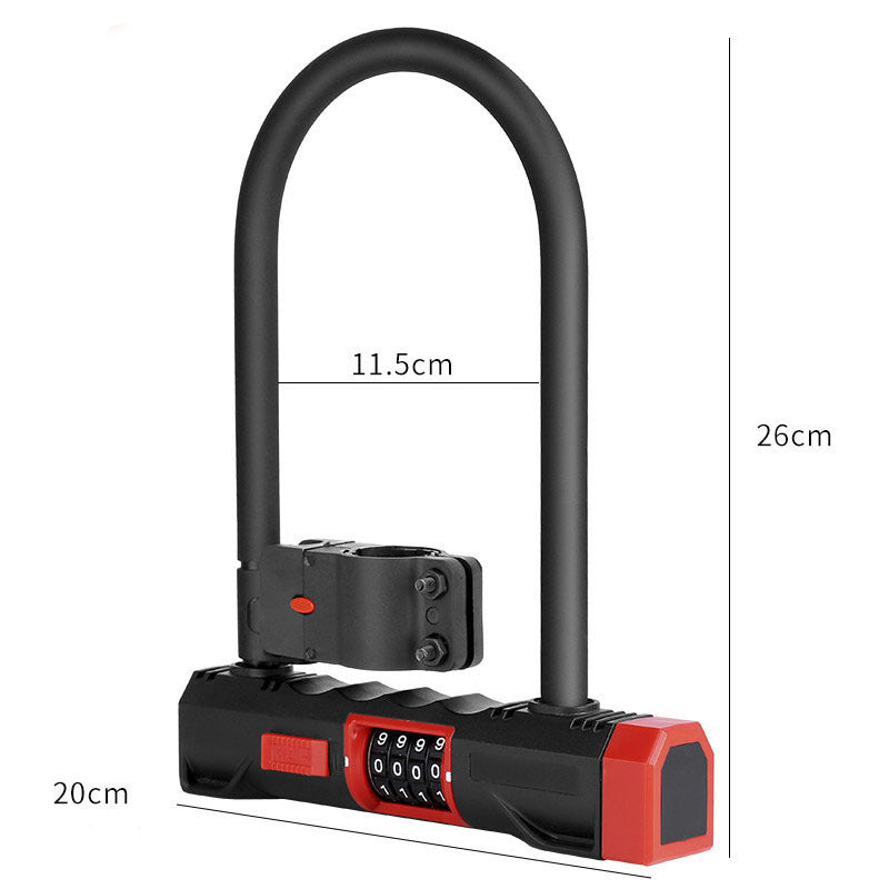 U-shaped electric bicycle lock