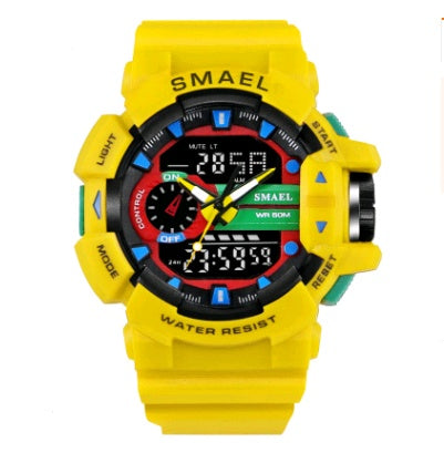 Waterproof double display multi-function LED watch