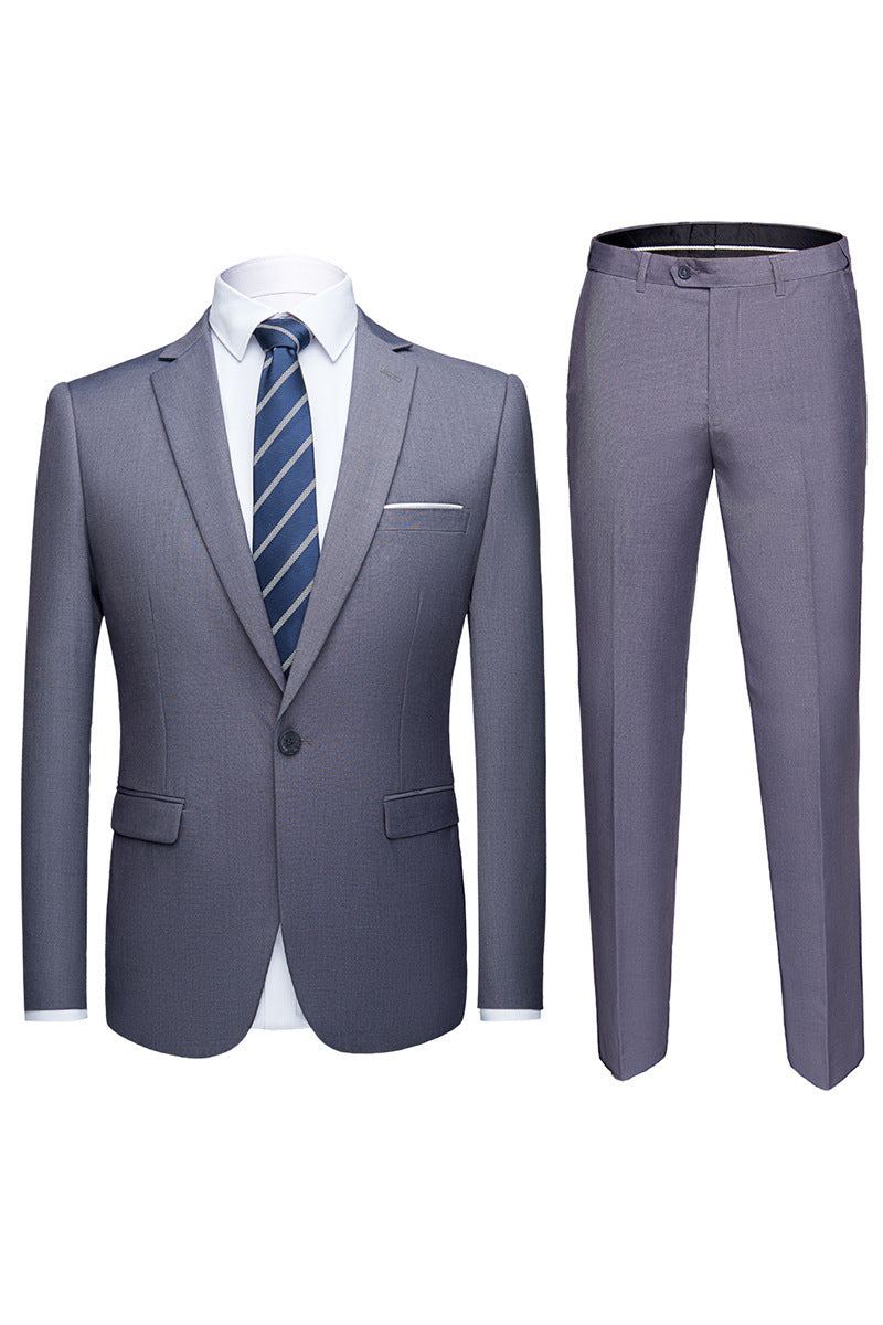 Solid Color 2-piece Suit