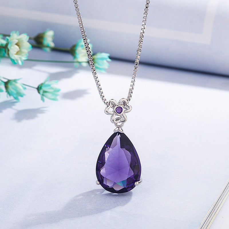 Drop-shaped Amethyst Necklace