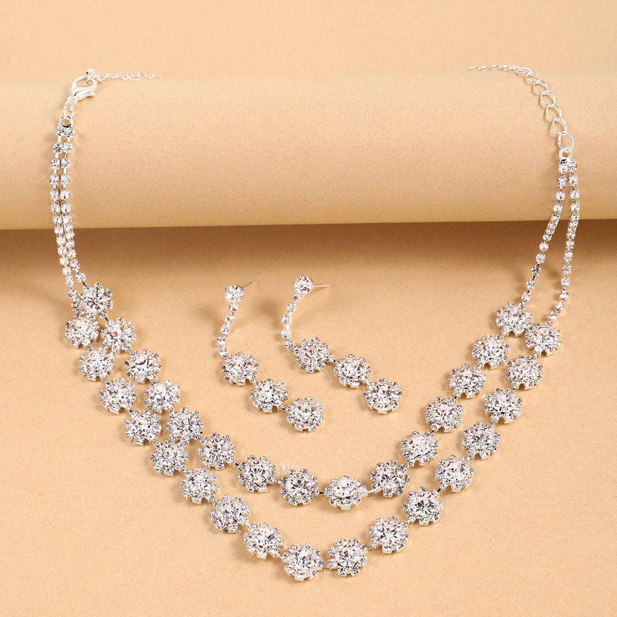 Fashion Rhinestone Necklace Earring Set