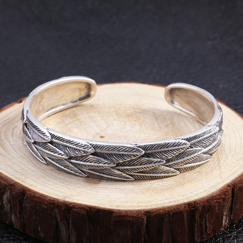 Sterling Silver Feather Bracelet