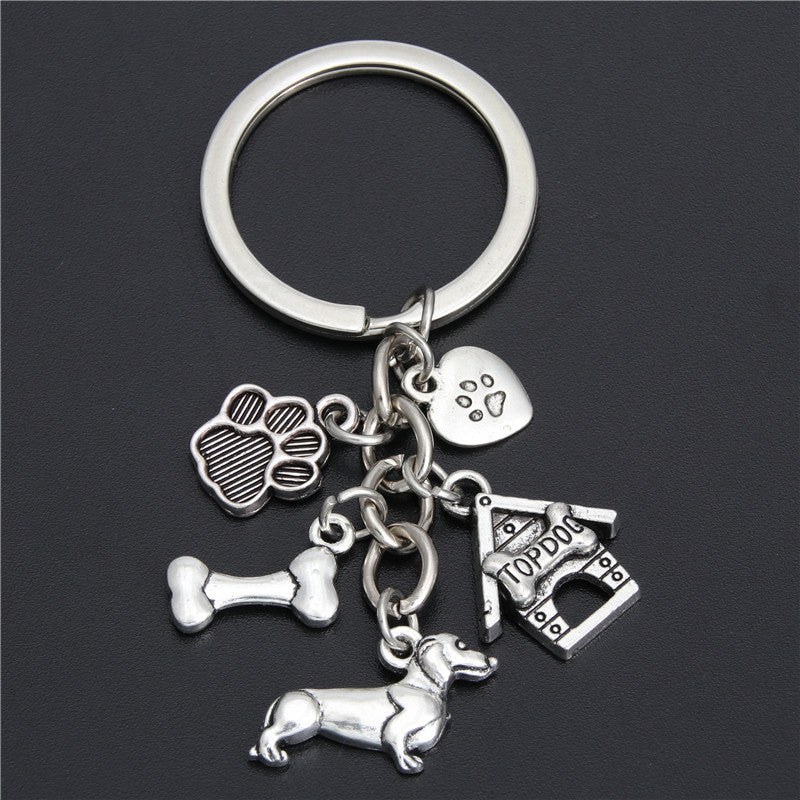 Pet Dog Heart Keychain