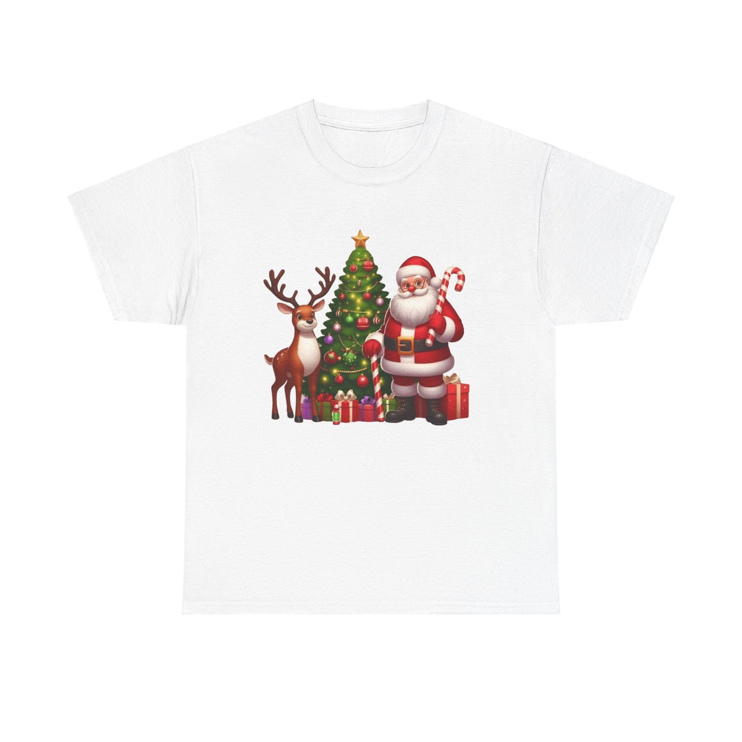 Santa Christmas Tree. Heavy Cotton T-Shirt