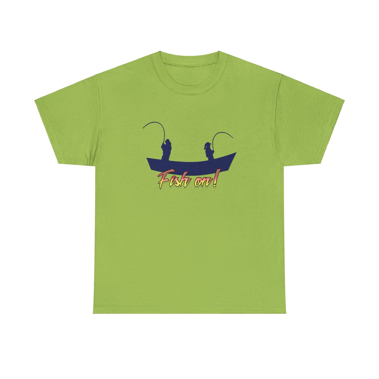 Fish on Drift Boat. Heavy Cotton T-Shirt