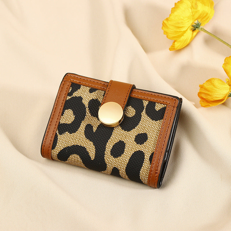 Trendy Leopard Print Fashion Short Wallet