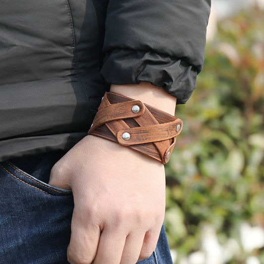 X Leather Bracelet