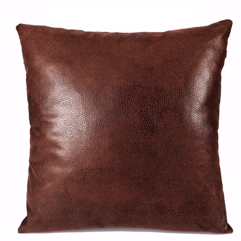 Retro Leather Sofa Pillowcase Cover