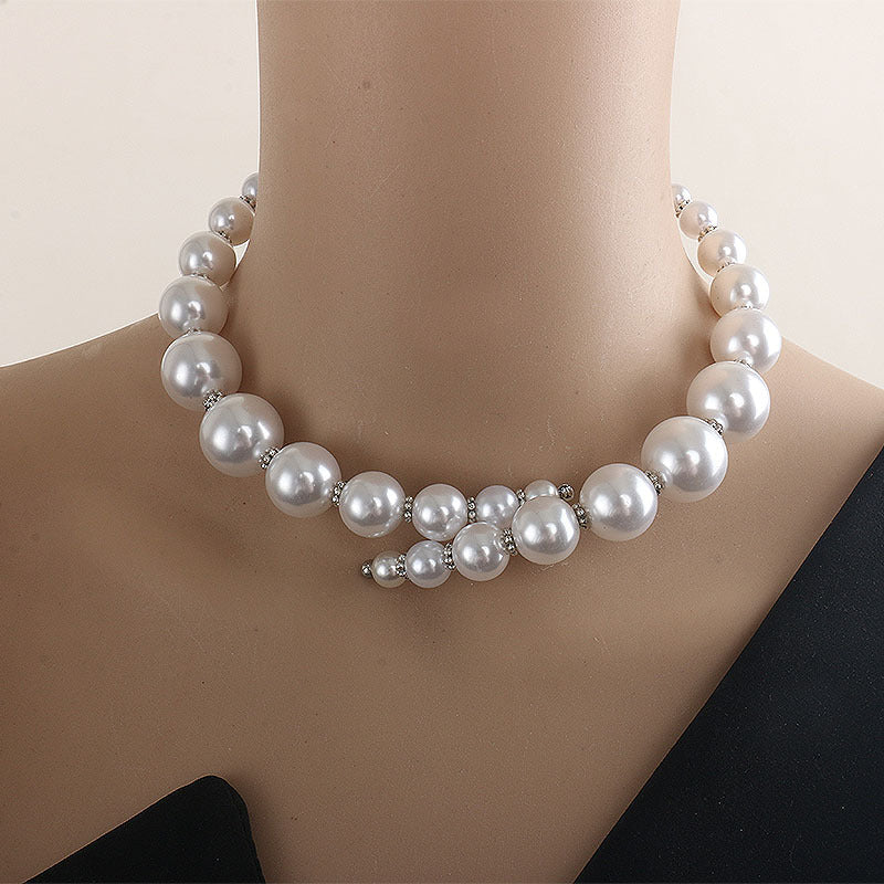 Open Size Pearl Collar Necklace