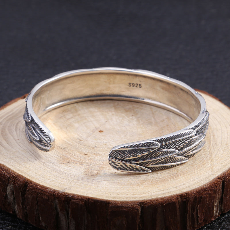 Sterling Silver Feather Bracelet