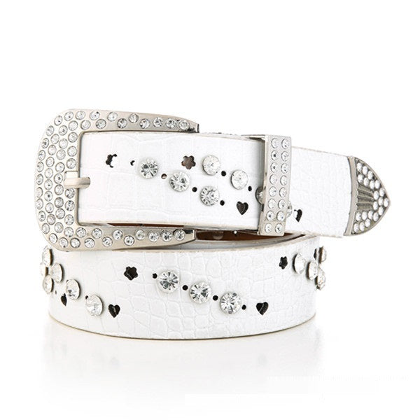 Women's Fashionable Belt With Diamond Decoration