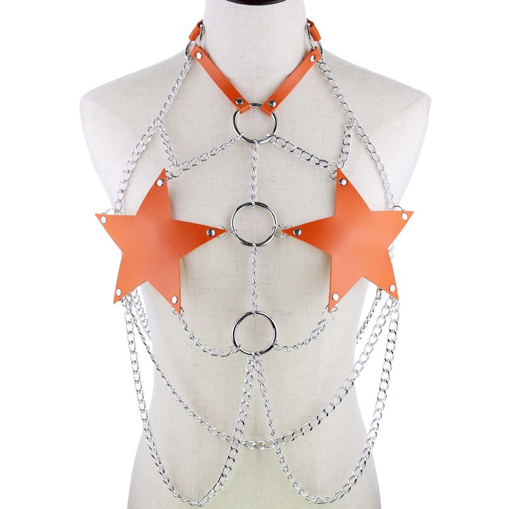 Leather Star Body Chain