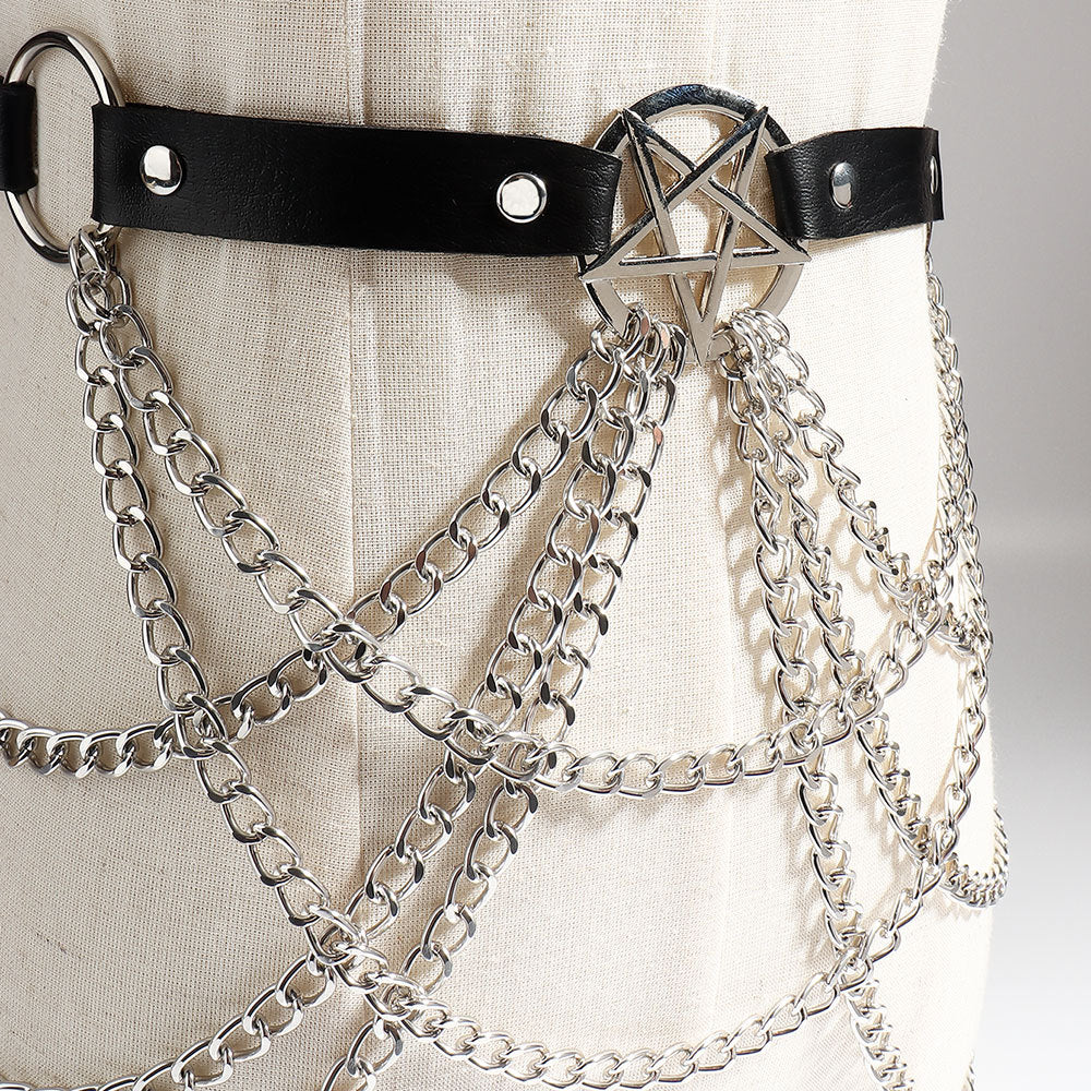 Multi-layer Chain Belt Hollow Fringe Body Chain