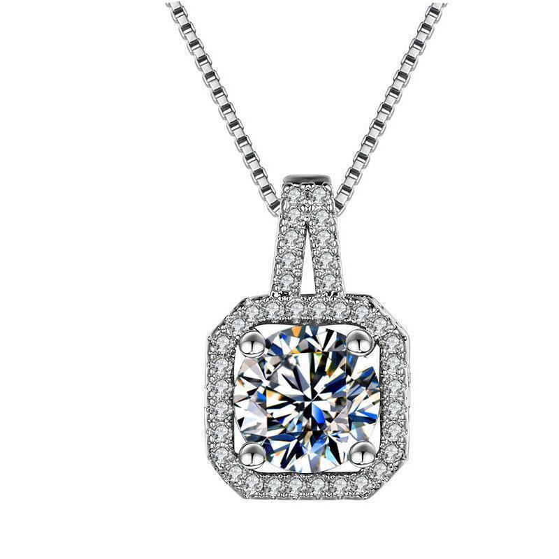 Square Diamond Necklace Set