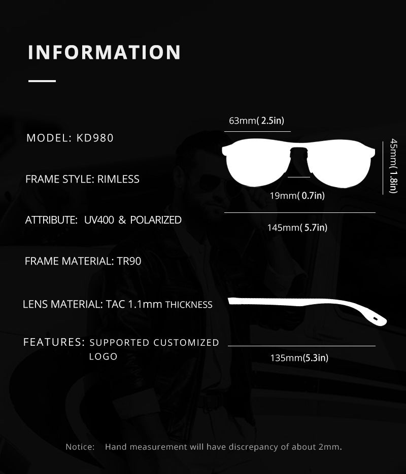 Polarized Frameless Sunglasses