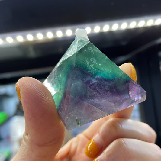 Natural Colorful Fluorite Pyramid