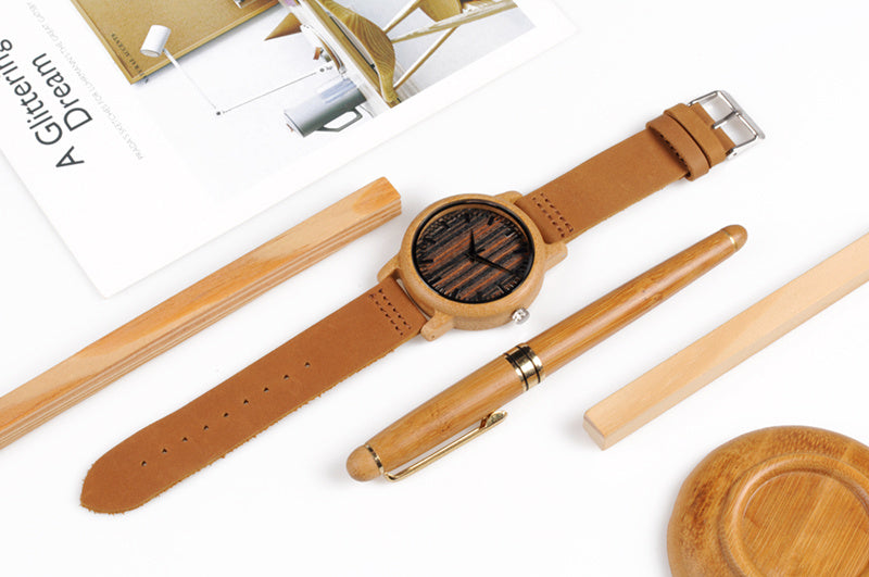 Luxury Quartz Bamboo Watch