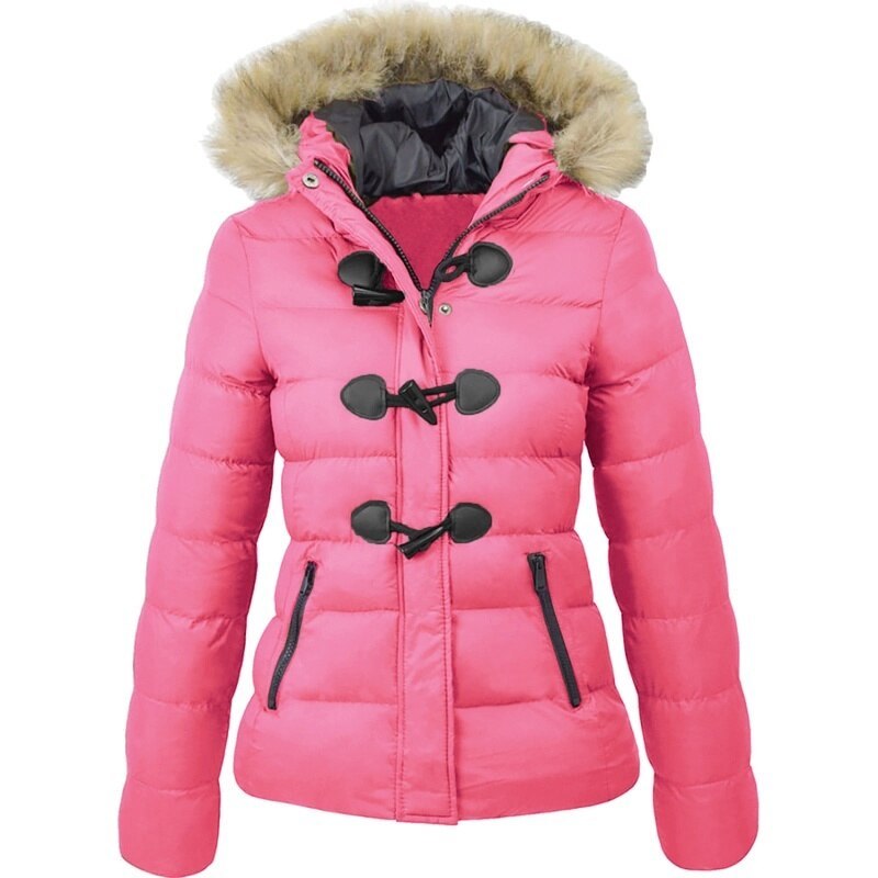 Horn buckle women's coat