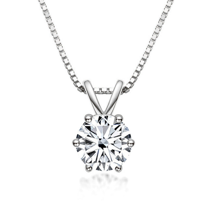 S925 Silver Pendant Diamond Necklace