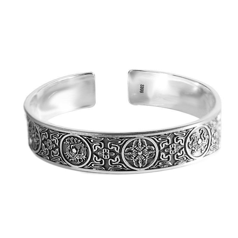 Patterned Sterling Silver Bracelet