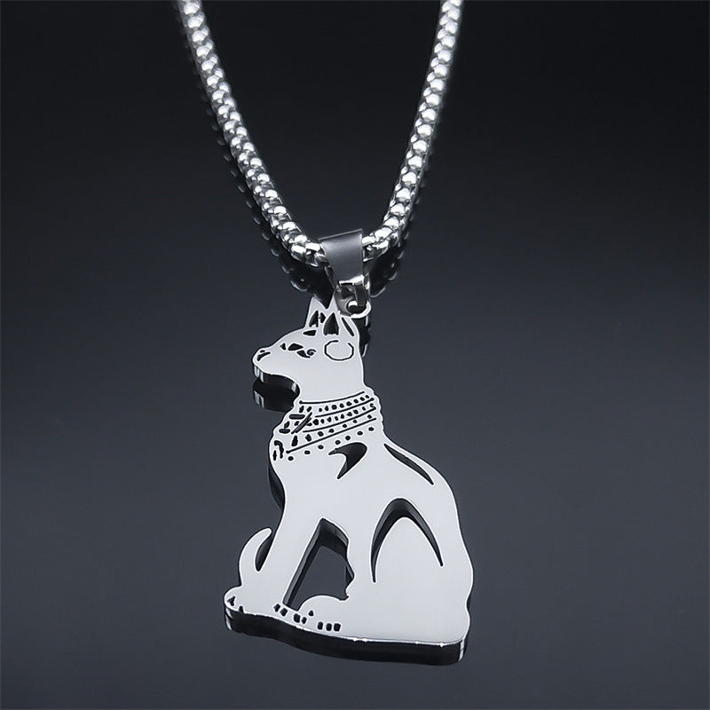 Stainless Steel Cat Necklace