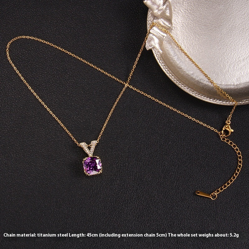 Purple Zircon Necklace