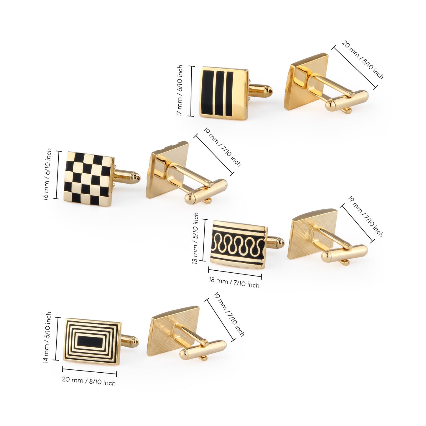 French Fashion Enamel Gold Plated Copper Cufflinks