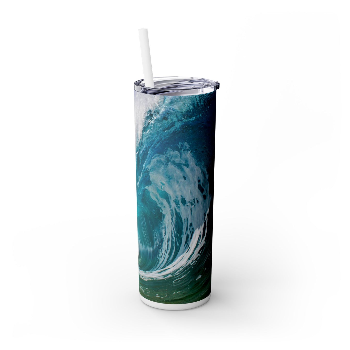 Ocean Wave. 20oz Skinny Tumbler with Straw