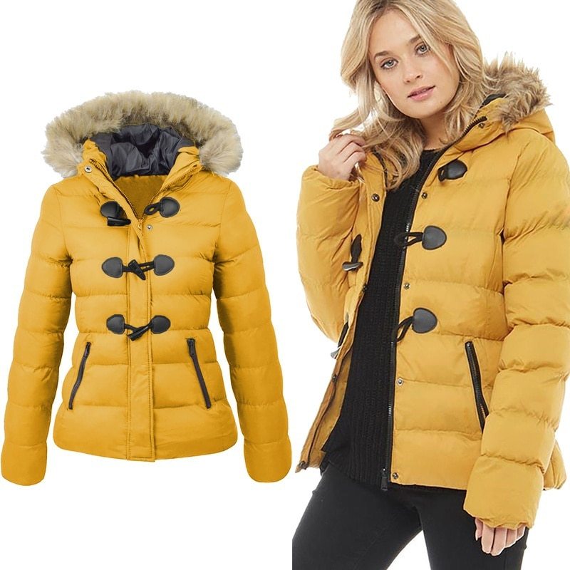 Horn buckle women's coat