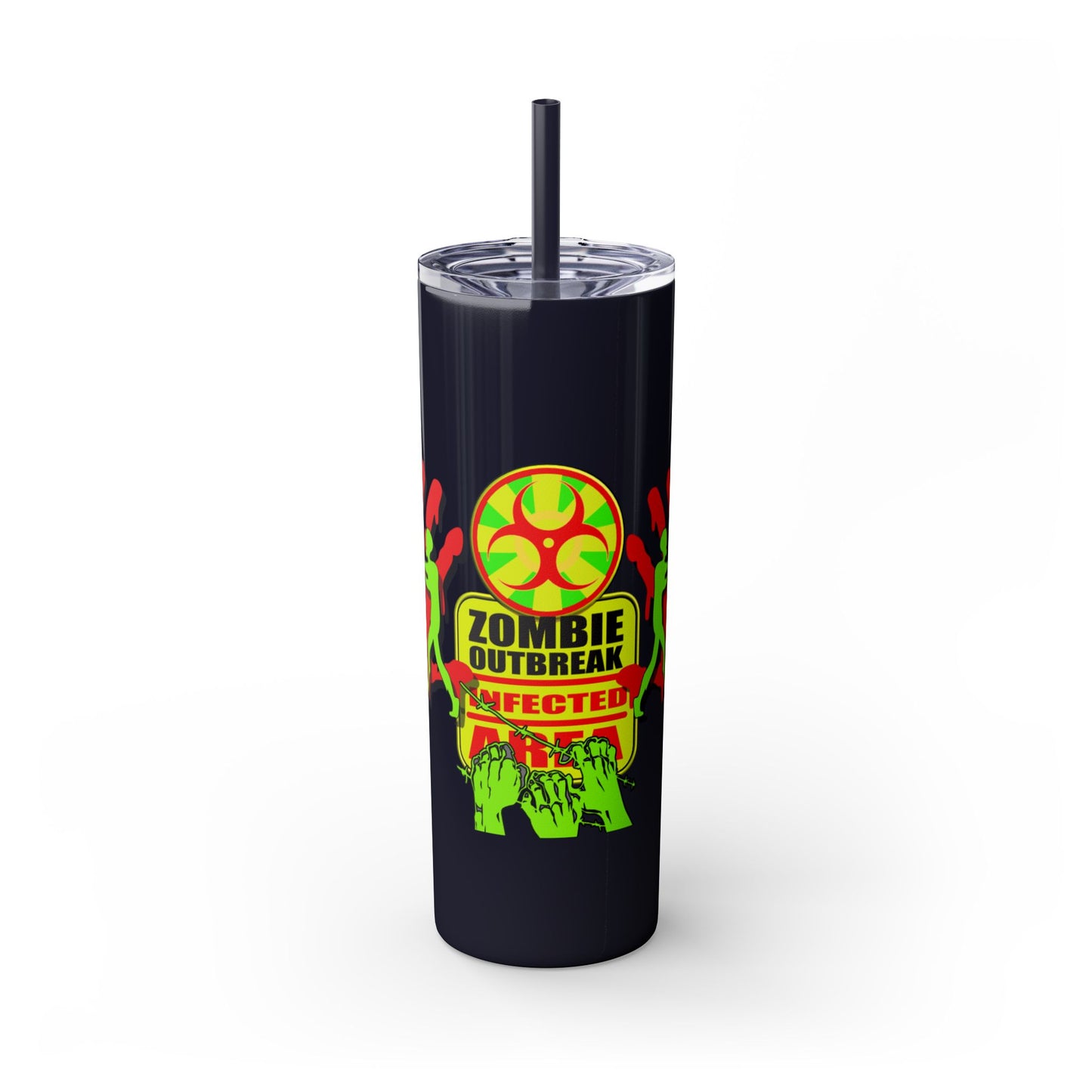 Zombie Zone. 20oz Skinny Tumbler with Straw