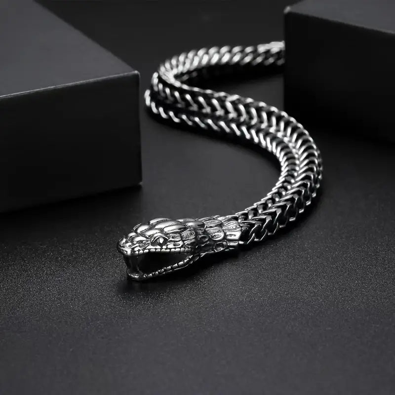 Double Headed Snake Titanium Steel Bracelet.