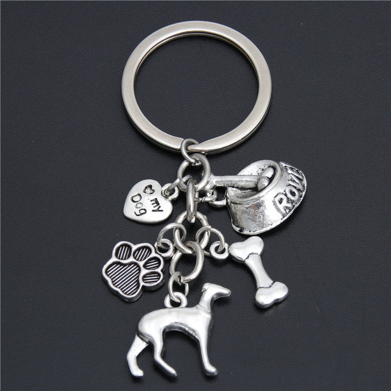 Pet Dog Heart Keychain