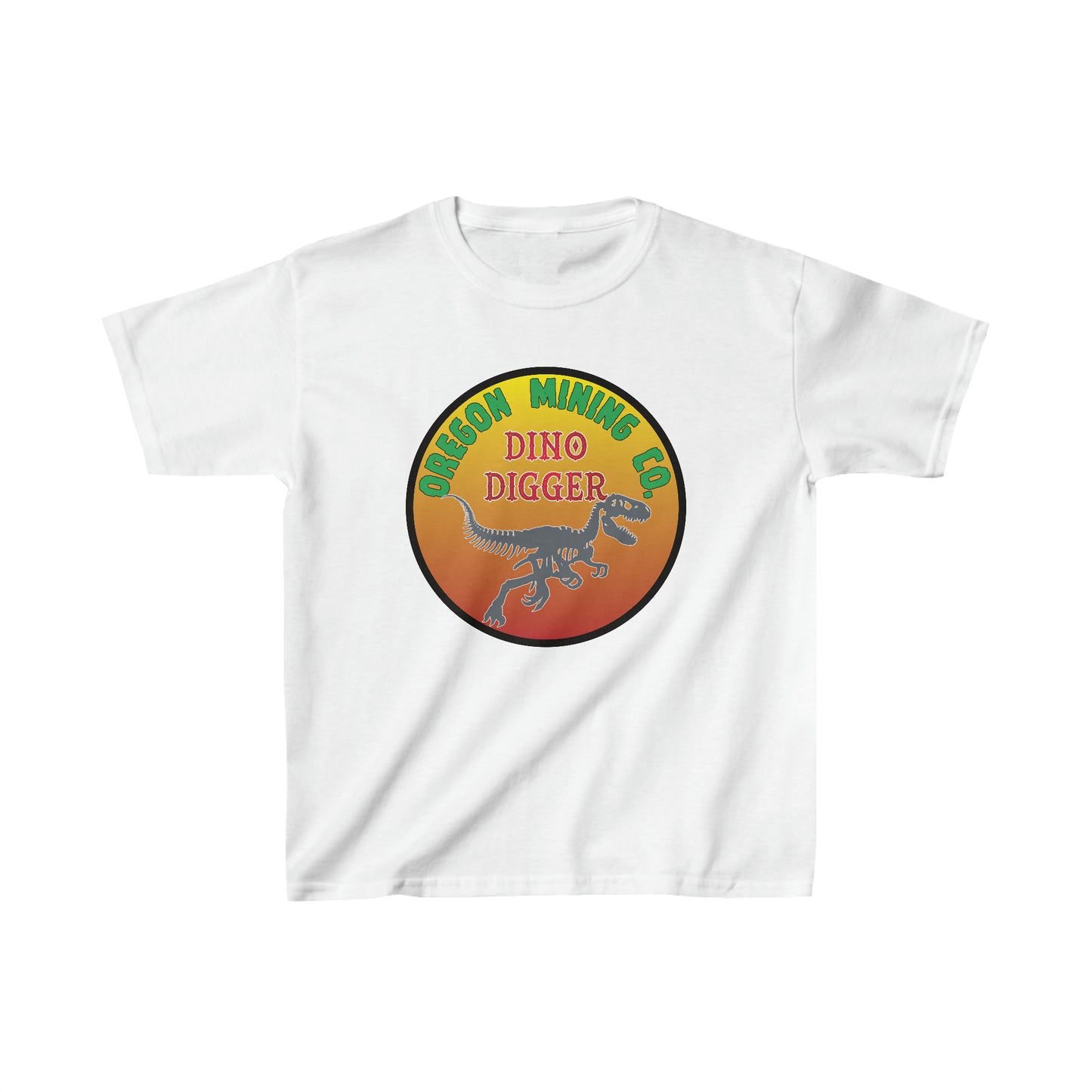 Oregon Mining co. Dino Digger. Kids Heavy Cotton™ T-Shirt