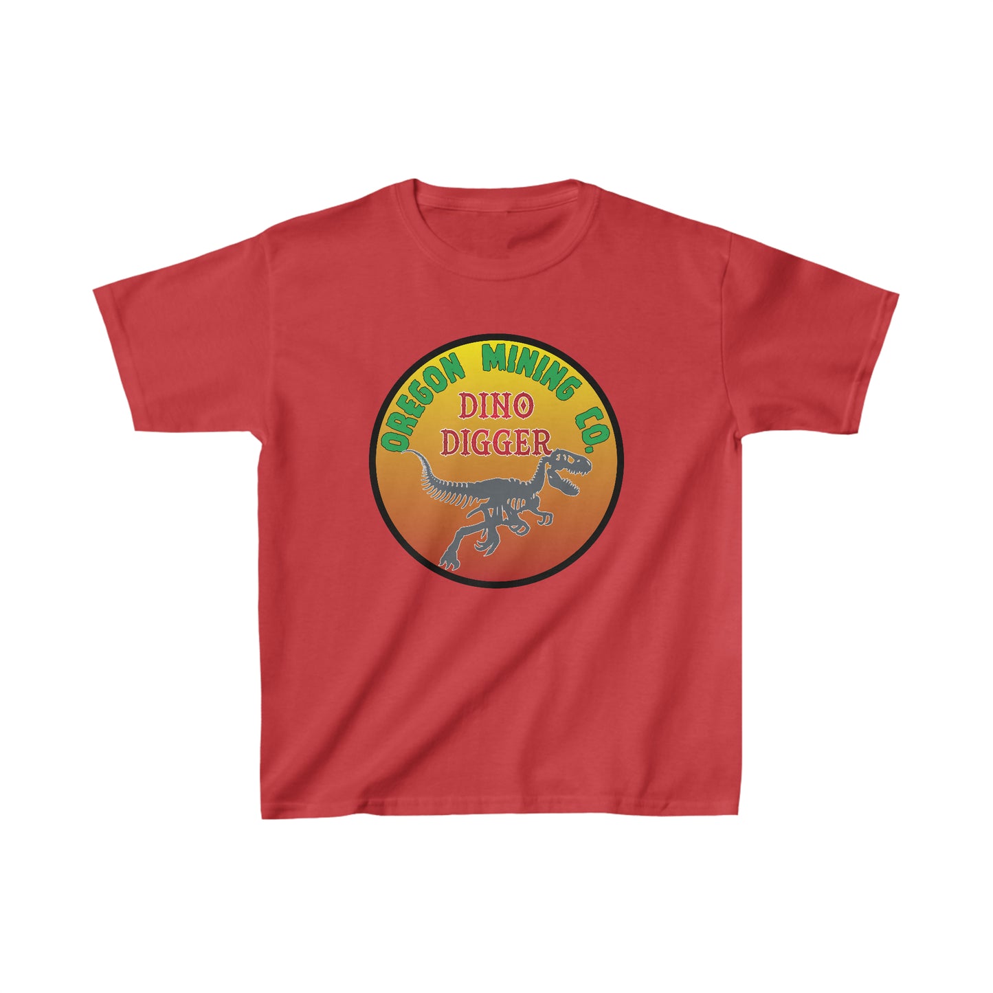 Oregon Mining co. Dino Digger. Kids Heavy Cotton™ T-Shirt