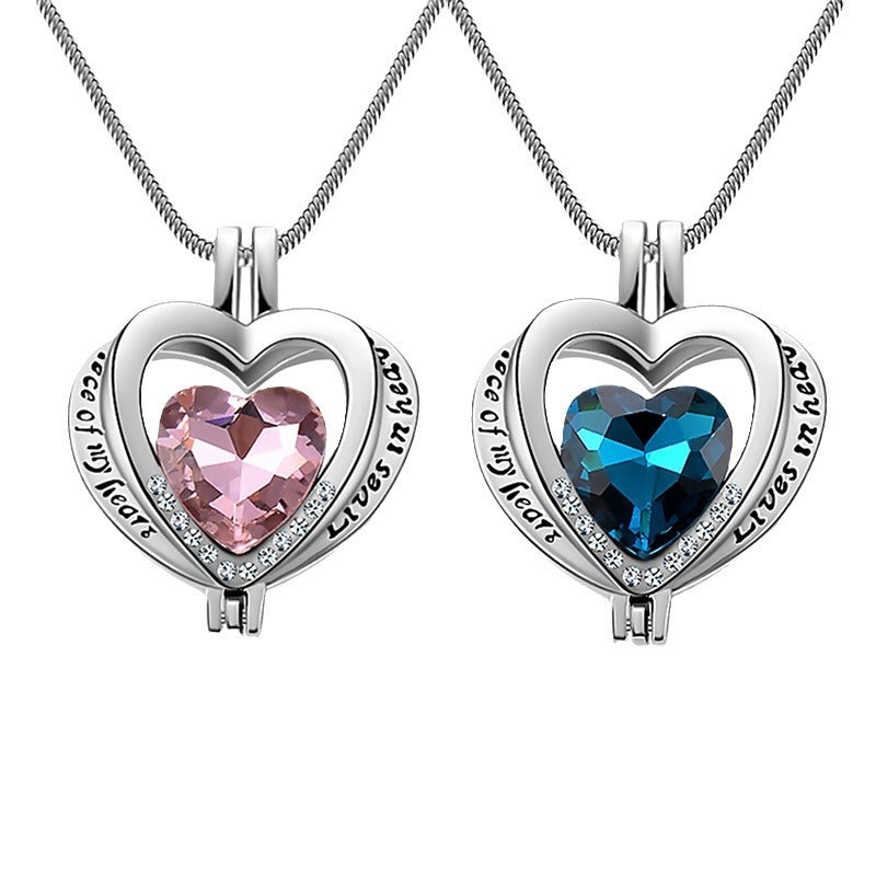 Heart-shaped Gemstone Memorial Necklace