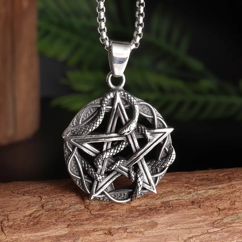 Pentagram Snake Necklace.