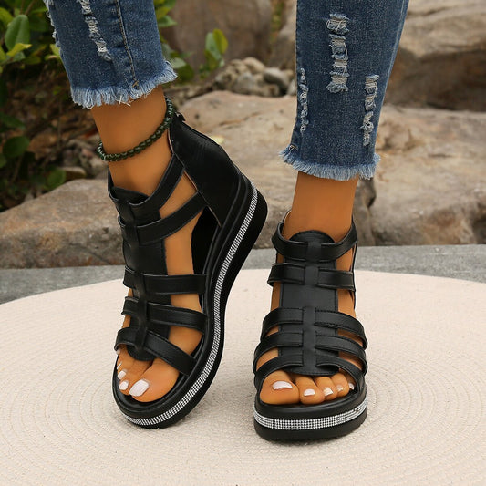 Women's Wedge Rhinestone Platform Sandals