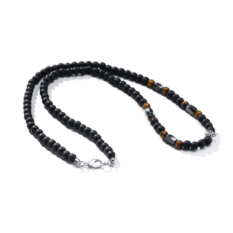 Volcanic Rock Black Matte Necklace