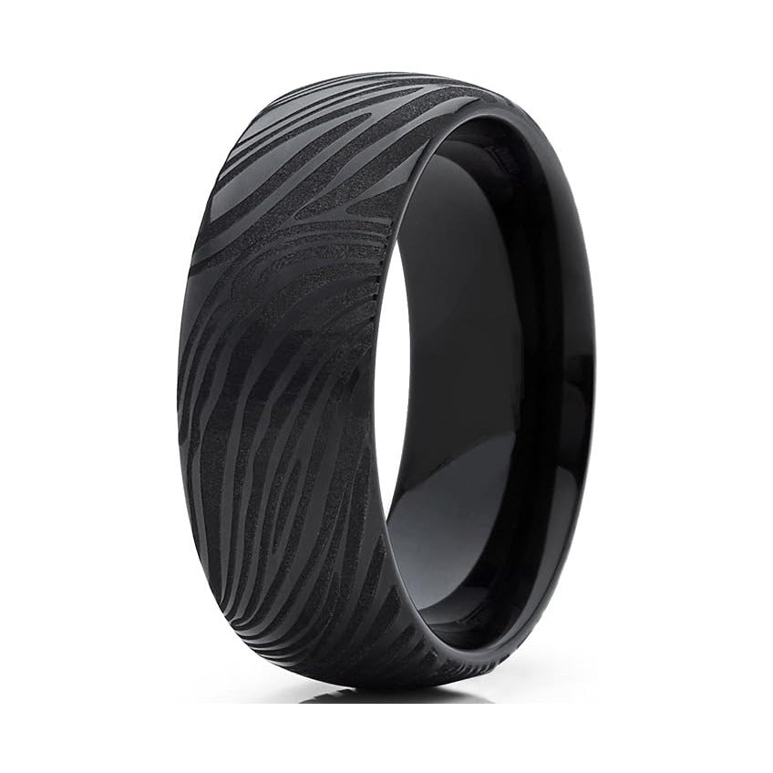 Black Tungsten Band Ring