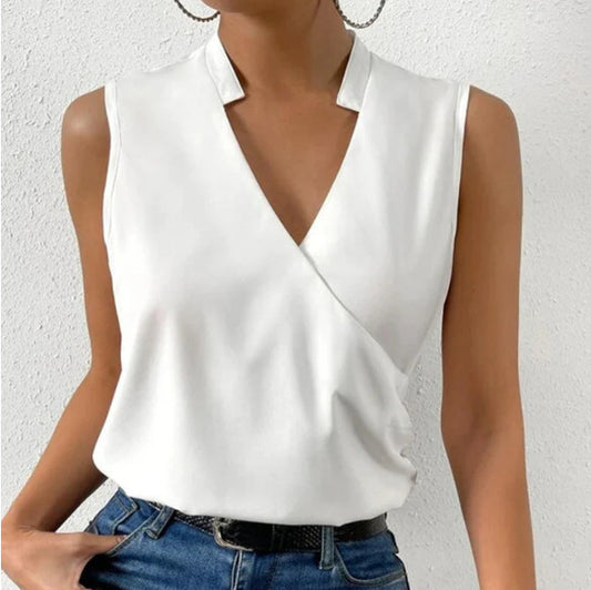 Sleeveless Fashion V-neck Shirt