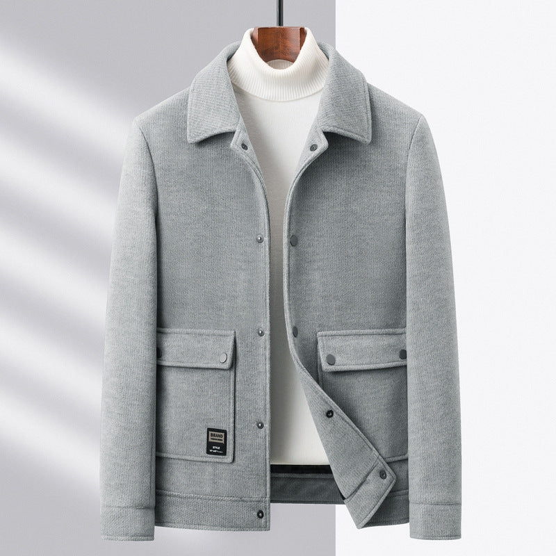 Casual Lapel Woolen Jacket