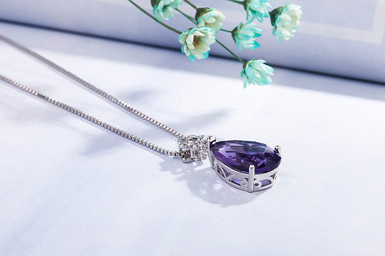 Drop-shaped Amethyst Necklace