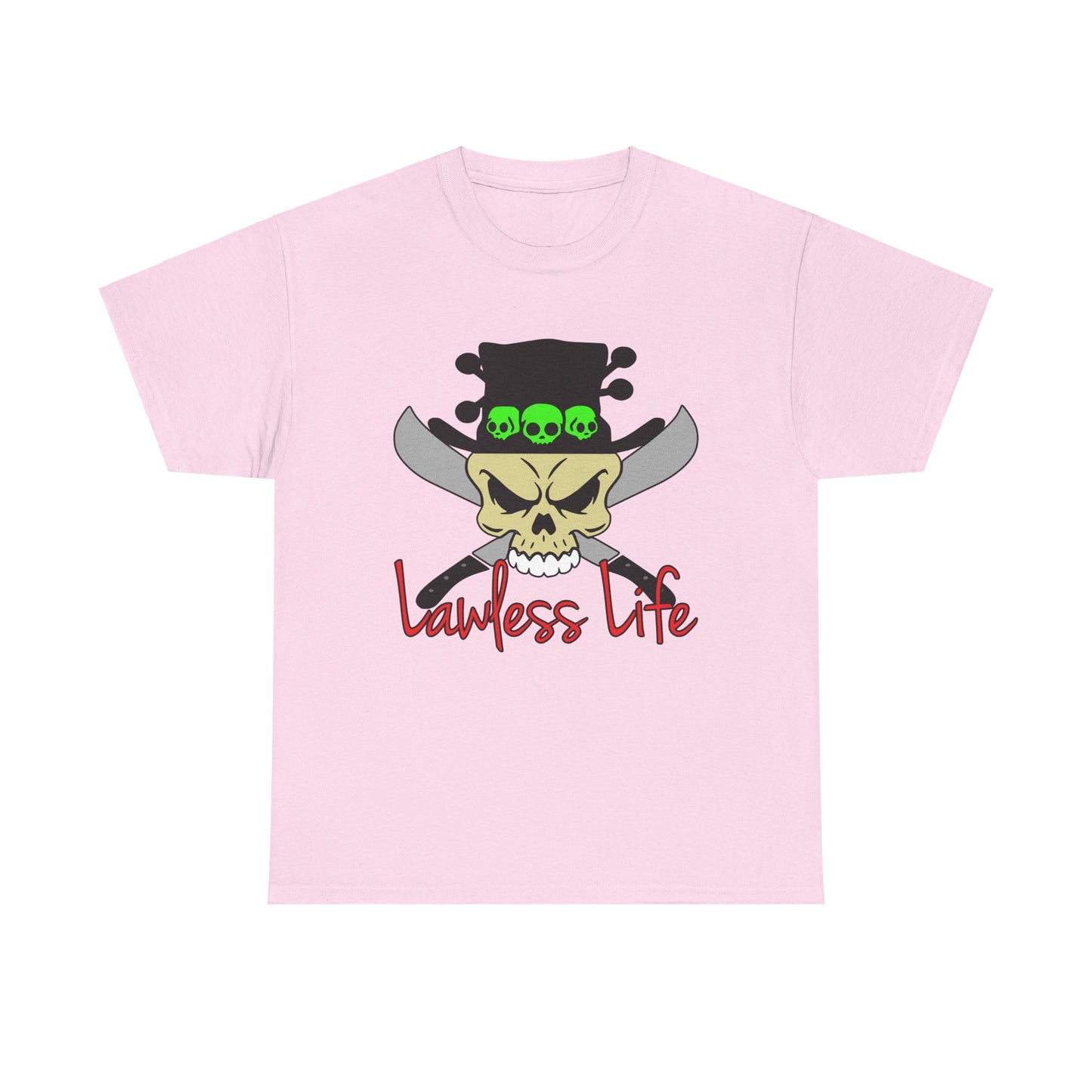 Lawless Life VooDoo Skull. Heavy Cotton T-Shirt