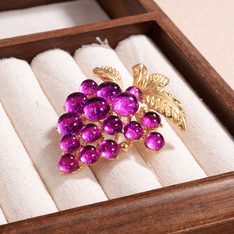 Colorful Grape Shape Brooch