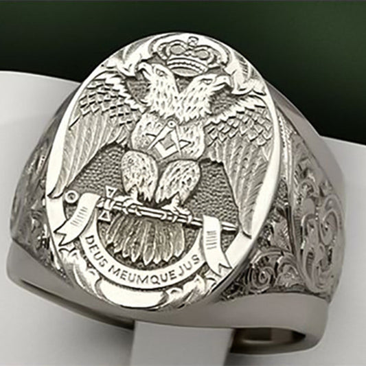 Golden Double-headed Eagle Ring