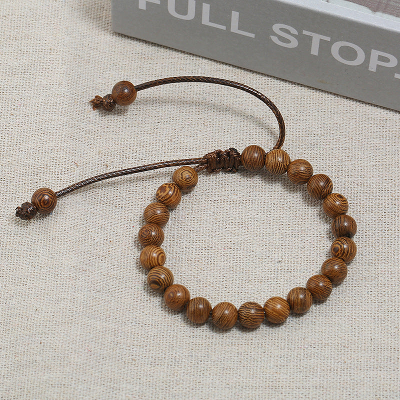 Wooden Bead Adjustable Bracelet