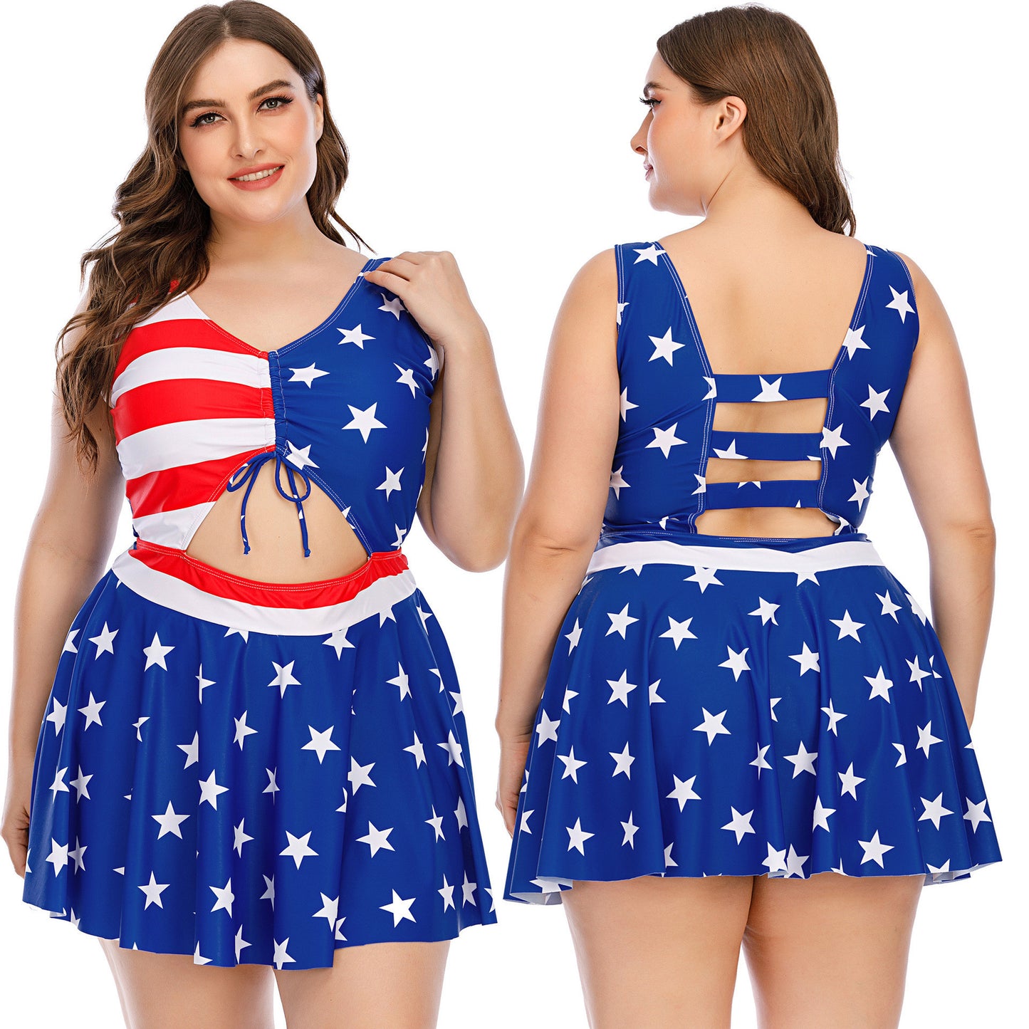 Plus size one-piece swimsuit