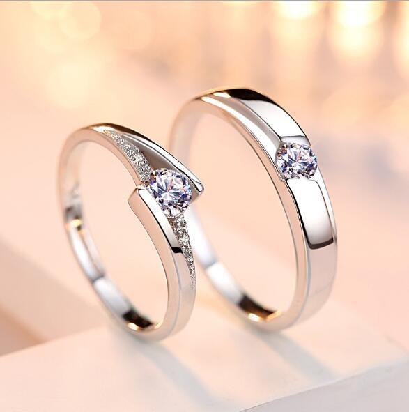 Simulation Diamond Couple Rings Set