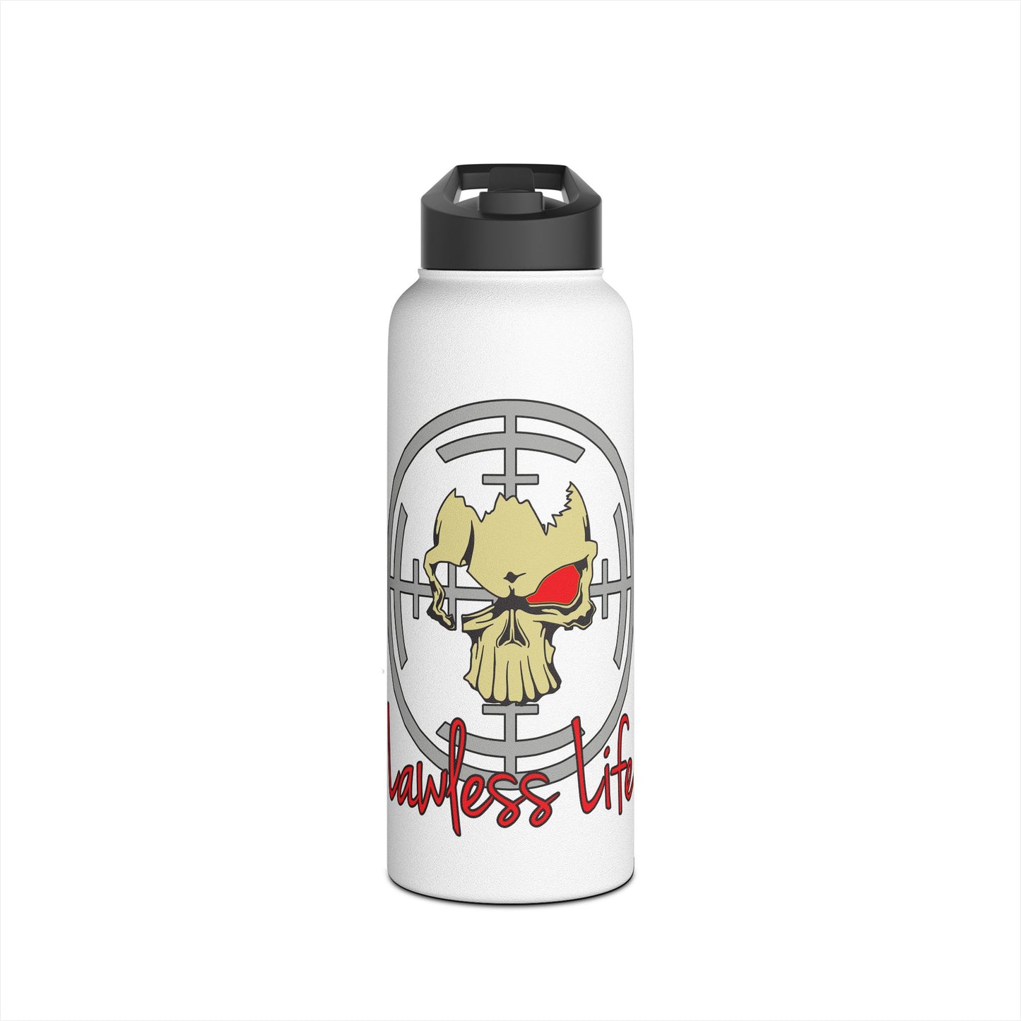 Lawless Life Skull Sight. Stainless Steel Water Bottle