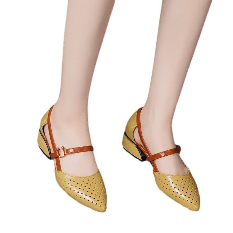 Low Heel Closed Toe Sandals